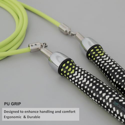 HEREROPE 1/4LB Weighted Jump Rope for Speed, Cardio, Boxing & Workout, Skipping Rope with Ball-bearing, Comfortable & Ergonomic Grip, Tangle Free Cable, Jump Ropes for Men Women Fitness - size: ‎M - 8'4 (User Height 5'4.5" - 5'7")