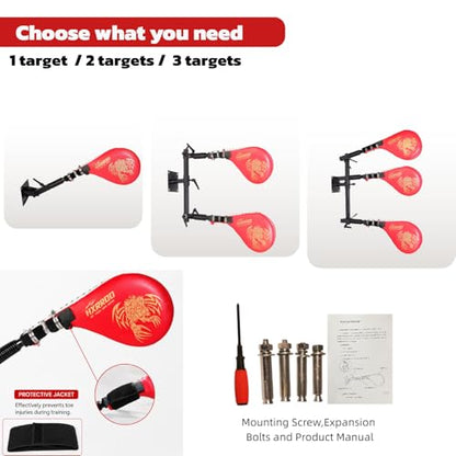 Wall Mount Kicking Pad, Taekwondo Kick Target with Adjustable Steel Stand, Wall Mounted Bracket Hands-Free Striking Pad