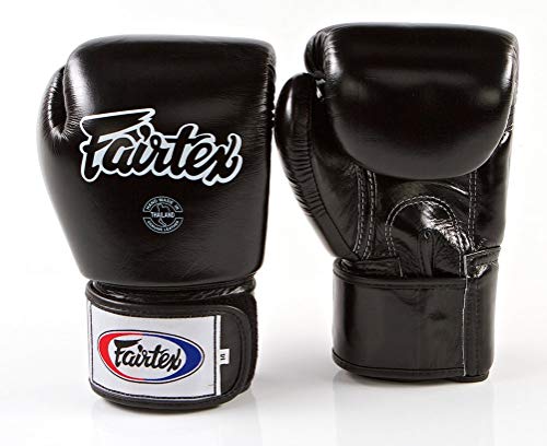 Fairtex BGV1BR Breathable Boxing Gloves, Lightweight Shock Absorbent Gear - color: Black, size: 16 oz