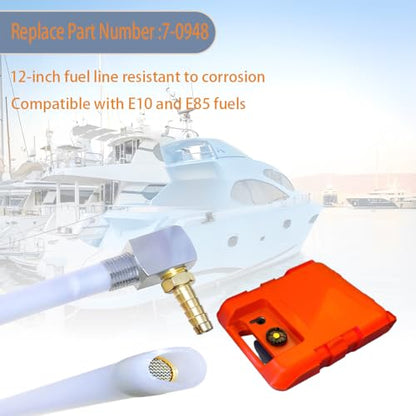 7-0948 for 12" Marine Fuel Pickup Tube with Strainer Compatible with Universal Boat Fuel Tank