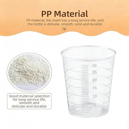 12-Pack 30ml Plastic Measuring Cups with Lids, Graduated Liquid Measuring Cups for Kitchen, Resin, Crafts, Lab, Stackable & Heat Resistant - style: 30 ML
