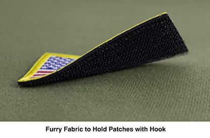 Tactical Patch Display Panel Holder Board for Military Army Combat Morale Uniform Hook and Loop Emblems, 43 Inches x 27.5 Inches (Large), with 1 Flag Patch Included - color: Green, Large