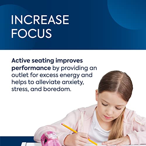Bouncyband Balance Ball – Create Flexible Seating to Improve Focus at School, Office, or Home with This No-Roll Weighted Ball - color: Dark Blue, size: Medium (Pack of 1)