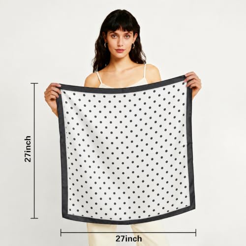 27" Head Scarf Like Satin Silk for Women,Hair Scarves Bandana,Headband Silk Feeling for Hair Wrap - color: Dots-3