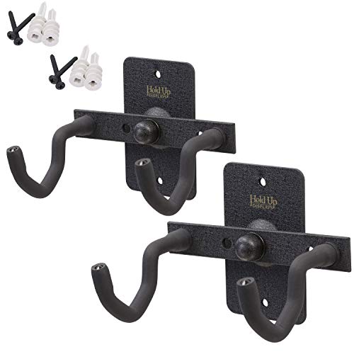 Hold Up Displays Handgun Hanger and Gun Storage for Holding Colt Smith and Wesson SIG Ruger Pistols - Heavy Duty Steel - Made in USA - color: Black 2 Pack