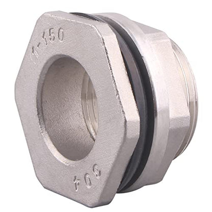 DERNORD 1” Female Bulkhead Water Tank Connector Stainless Steel Bulkhead Fittings - size: 1 Inch, style: Pack of 1