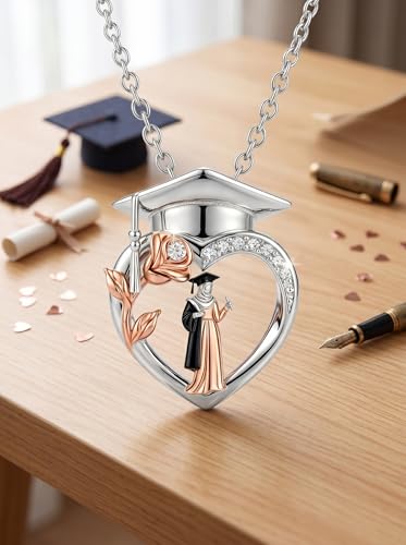Graduation Gifts for Women 925 Sterling Silver Compass/Graduation/Vet/Cross/Stethoscope Necklace for Women - color: Graduation-Muslim-2