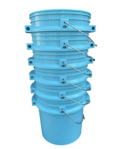 3.5 Gallon Aqua Ismart Bucket 6 Pack Without Lids - Sturdy and Reliable Utility Buckets
