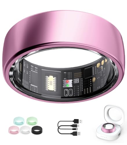 AI Smart Ring for Women Men, Health Ring with AI Health Analysis - color: Lavender Pink, size: 8#