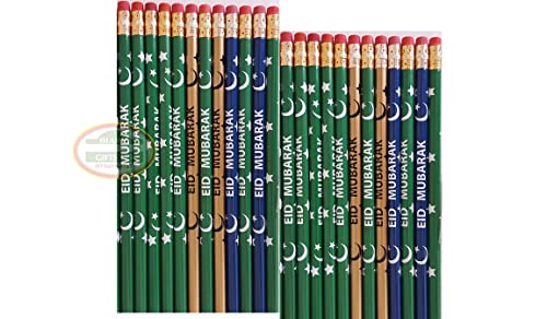 Eid Mubarak & Ramadan Pencils (100 Count) Customized Party Favors Decoration Arabic Novelty Muslim Gifts Wholesale - style: Ramadan+EID mix