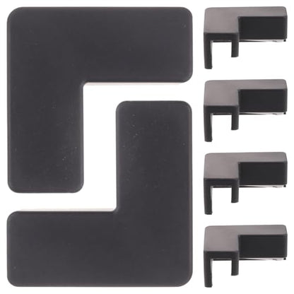 6pcs Silicone Fish Tank Corner Protectors Black Medium Flexible Edge Guards for Aquarium and Pet Carrier Safety Bumpers Protective Tank Corner Guards