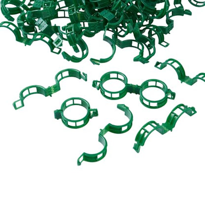CIQIYO® 100 Pcs Plant Support Clips,Plastic Clips for Securing Plants,Tomato Vine Clips,Plant Fixing Clips,Garden Clips for Climbing Plants,Grape and Vine Vegetables (100, Green) - color: Green