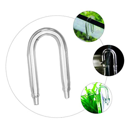 balacoo 4pcs U-shaped Diffuser Tube for Fish Tank Glass Tubing Lightweight Connector for Aquariums Easy Installation for Aquatic Plants and Aeration Systems