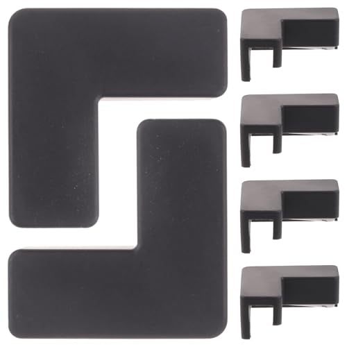 Toddmomy Silicone Corner Protectors for Fish Tank and Furniture, Impact-Resistant Edge Guards Soft Bumpers, Medium Black 6pcs, Safety Proofing for Aquarium and Pet Holders