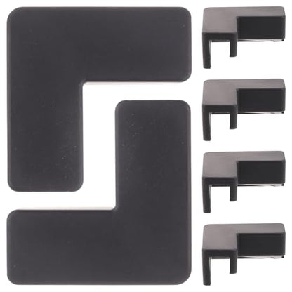 DECHOUS 6pcs Fish Tank Corner Guards Soft Silicone Bumpers Pet Carrier Corner Protectors Medium Size Black for Aquarium and Furniture Edge Safety
