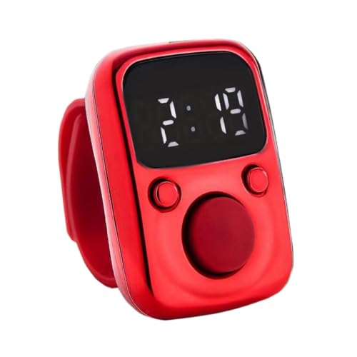 Tally Counter Portable Hand Finger Counting Clicker | Smart for Family Friends Home Young People Elderly Office Daily Wear - color: Red