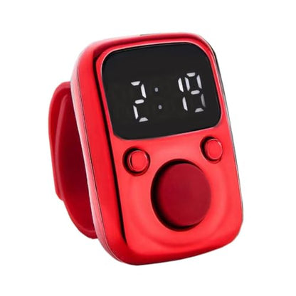 Tally Counter Portable Hand Finger Counting Clicker | Smart for Family Friends Home Young People Elderly Office Daily Wear - color: Red