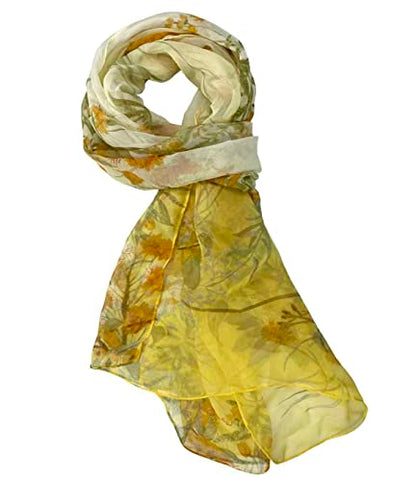 Xyueanlo Scarfs for Women Lightweight Scarves Fashion Print Floral Pattern Scarf Shawls - color: F-yellow
