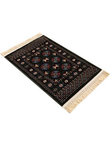 Rugs.com Bokhara Collection Rug – 2x3 Dark Green Medium-Pile Rug Perfect for Entryways, Kitchens, Breakfast Nooks, Accent Pieces - color: Dark Green, size: 2' x 3'