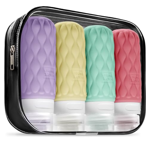 3.4oz Silicone Travel Bottles for Toiletries Refillable Liquid Accessories - color: Sweet Ripple-3.4oz