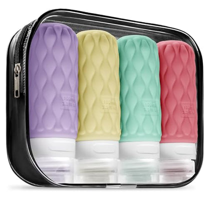 3.4oz Silicone Travel Bottles for Toiletries Refillable Liquid Accessories - color: Sweet Ripple-3.4oz