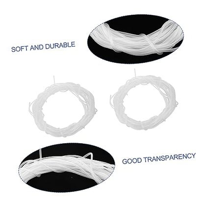 POPETPOP 30m Airline Tubing for Aquariums Flexible Silicone Hose for Air Pump Fish Tank Oxygen Supply and Reusable Suitable for Hydroponics and Terrariums