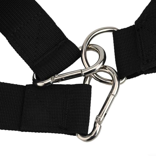 Sled Harness For Exercise, Running Resistance Training Rope Kit With Adjustable Waist Strap, Nylon Football Tire Pulling Harness For Strength Speed Agility Drills, Black