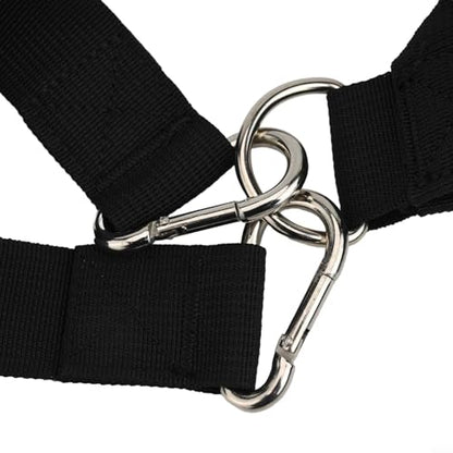Sled Harness For Exercise, Running Resistance Training Rope Kit With Adjustable Waist Strap, Nylon Football Tire Pulling Harness For Strength Speed Agility Drills, Black