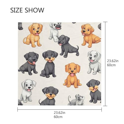 Women's Silk Scarf Square Satin Head Scarves Fashion Neck Scarf Hair Wraps Silk Bandana - color: Cute Puppy
