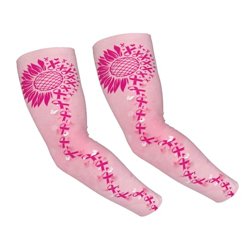 Arm Sleeves Outdoor Garden Sports Cooling Sun Sleeve for Women Men Farm - color: Breast Cancer