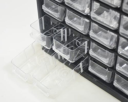 Parts Screws Storage Organizer, Plastic Hardware Art Craft Small Tool Parts Component Organizer Drawer Box 25 Drawers (Black)