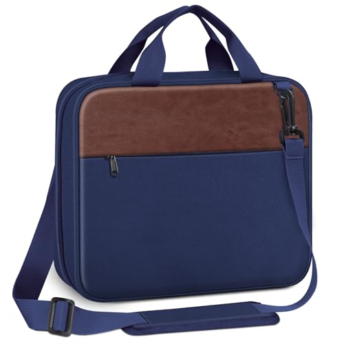 FINPAC Large Bible Cover for Men, Carrying Bible Bag Church Book Case - color: Navy & Brown