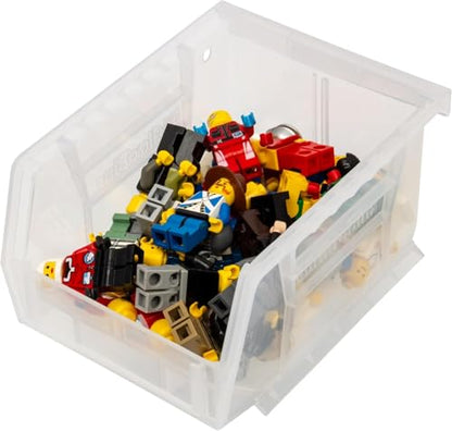 Akro-Mils 30210 AkroBins Plastic Storage Bins, 5"x4"x3", Clear, 24-Pack | Space-Saving Stackable Bins for Garage, Pantry, Craft Organization - color: Clear