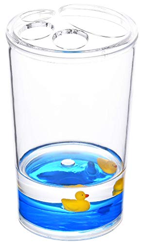 4 Piece Acrylic Liquid 3D Floating Motion Bathroom Vanity Accessory Set Duck - size: 4-piece, style: Duck