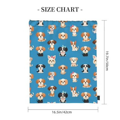 Drawstring String Bag Cute Puppy Dog, W ater Resistant Polyester Sackpack for Travel and Party Favor - color: Pattern (365)