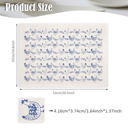 SUPERDANT 5PCS Hen Leaves Underglaze Paper Transfer Animals Transfer Papers for Clay Ceramic Porcelain Under Glaze Transfers for Pottery Enamel Decals Blue Underglaze Decal Handcrafted Gifts - style: Hen