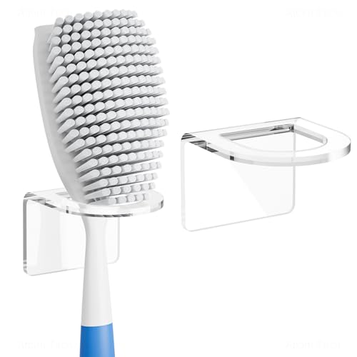 NiHome Sink Brush Holder Clear Acrylic 2 Pack, Adhesive Kitchen Organizer | Durable Design Mounts in Seconds—Fits Scrub & Dish Brushes. Sleek Clear Caddy for Any Sink Type. No Drilling Needed.