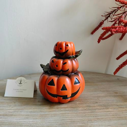 HOSLEY Resin Backflow Incense Cone Burner Holder, Pumpkins Decor Statue 4.72" High with 20 Pieces of Dragon Blood Backflow Incense Cones - color: Pumpkins