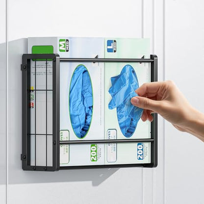 THYGIFTREE Magnetic Glove Holder for 2 Boxes, Wall Mount Metal Rubber Latex Disposable Gloves Tissue Dispenser for Toolbox Garage Workshop Kitchen Fridge - size: 2-Box Horizontal