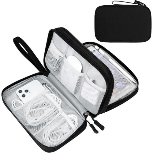 FYY Electronic Organizer, Travel Tech Pouch Bag, Large, Black - color: Black, size: 9.1 x 5.9 x 3.15 inches