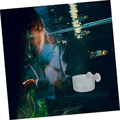 ERINGOGO 4pcs Acrylic Fish Feeding Cup Set Shrimp Feeder for Aquarium Feeding Tool for Red and Line
