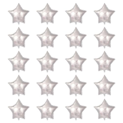10 Inch Silver Star Shape Foil Balloons 20pcs Small Mylar Helium Balloons for Wedding Baby Shower Birthday Party Decoration - color: Silver Star
