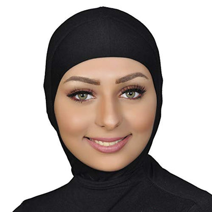 AL AMIRA Women's Ninja Cotton Hijab Underscarf One Piece - color: Black