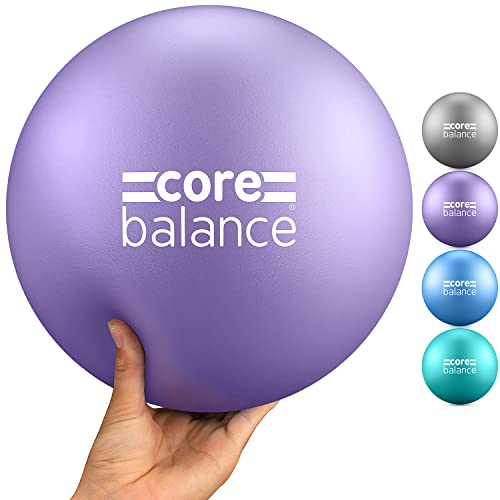 Core Balance 9 Inch Anti Burst Pilates Ball - Mini Exercise Ball for Yoga, Barre, Stretching and Core Stability Workout - color: Purple