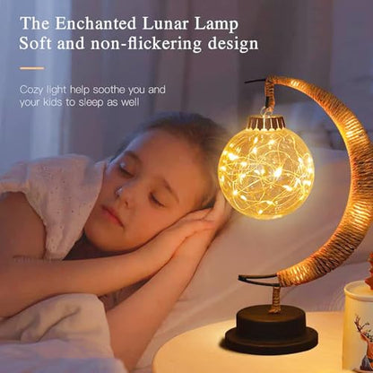 Iron Night Light, Magic Star Moon Light, LED Decorative Light for Parties, Weddings, bedrooms and Many Other Occasions, USB Port, 11 x 6 x 6 inches（Round Ball Warm） - style: Round Ball Warm 1