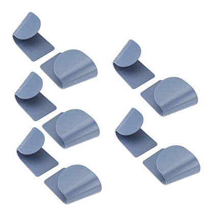 Ipetboom 5 Pair Abs Adhesive Kitchen Lid Holder Rack Blue Frosted Pot Lid Organizers with Strong Stick Multifunctional Storage Stand for Pots Dishes and Round Trays Space Saving Kitchen