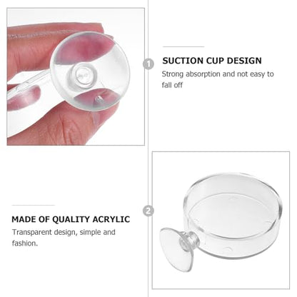 Mipcase 5pcs Acrylic Fish Feeding Cup with Suction Cup, 6.5cm Aquarium Feeder Bowl for Fish Tank and Shrimp Feeding, Aquatic Supplies for Aquarium Accessories