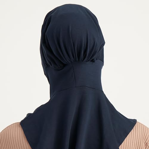 Modefa Women's Premium Cotton Ninja Bonnet - Complete Coverage - One Size Fits Most - For Muslim Women Ninja Undercap Hijab - color: Navy Blue