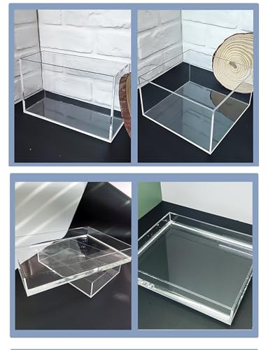 5MM/0.2In Thickness Acrylic Display Cabinet, Shallow Water Tank, Portable Food and Cosmetics Storage Box, Transparent Acrylic Floating Photography Props Shooting Tray(15x30x10cm/5.9x11.8x3.9in) - size: 15x30x10cm/5.9x11.8x3.9in
