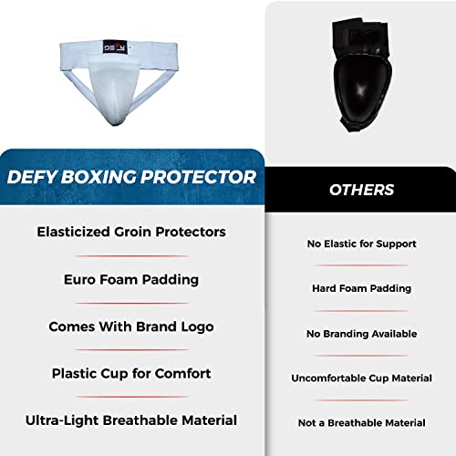 DEFY All Sports Men Groin Guards MMA Boxing Protector Martial Art Kick Boxing Muay Thai Cricket